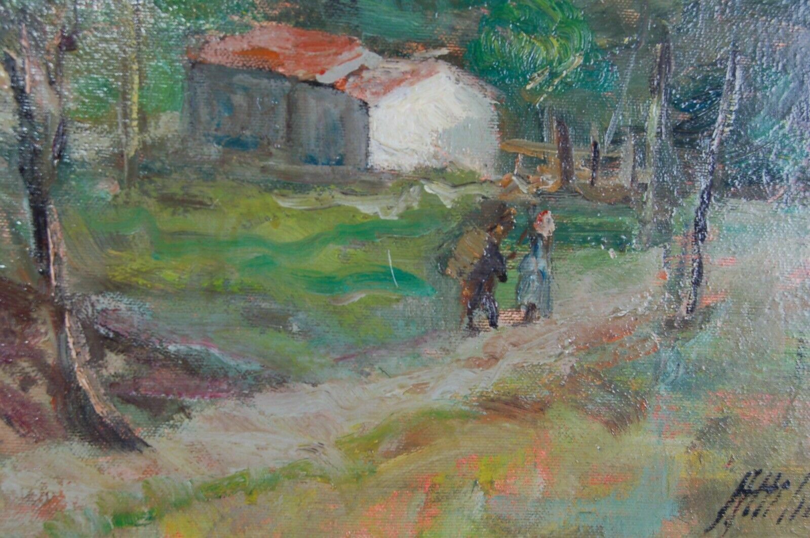 Framework Attilio Rossi Landscape Dorga Bergamo Oil On Canvas Certified photo 243.0
