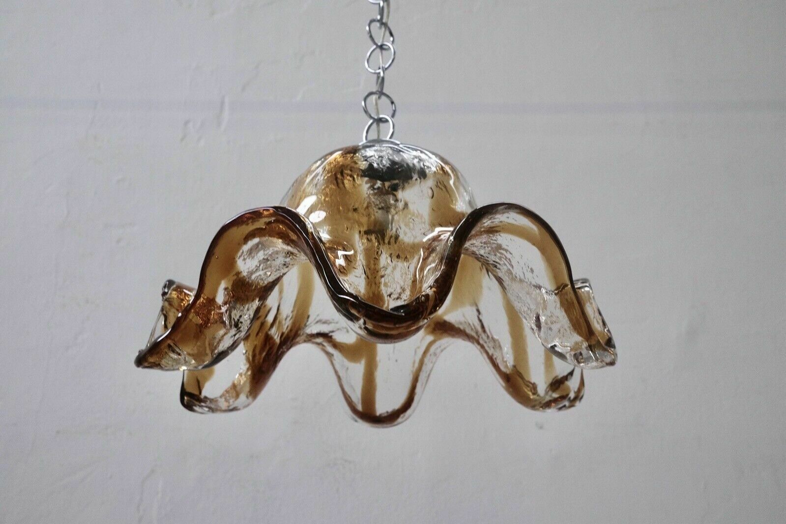 Vintage Chandelier Design Lamp From The 70s Murano Glass Flower Mazzega Space Age photo Lighting