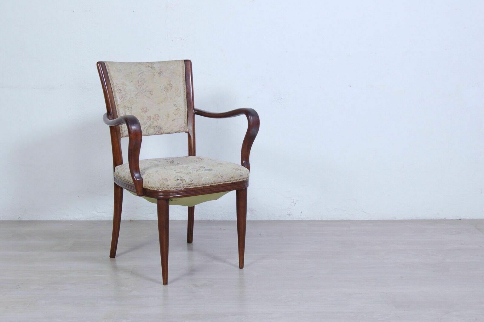 Paolo Buffa Style Design Armchair Made By Enrico Paolo Borghi In The 1950s Walnut