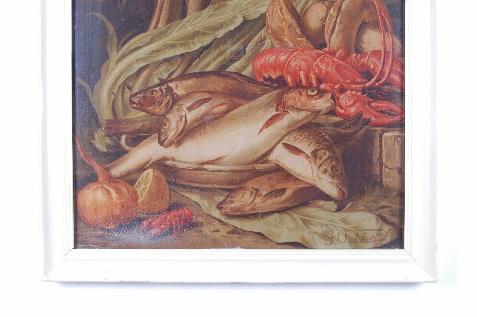 Giuseppe Falchetti Chromolithographs And Picture Frame Still Life Hunting And Fishing photo buy
