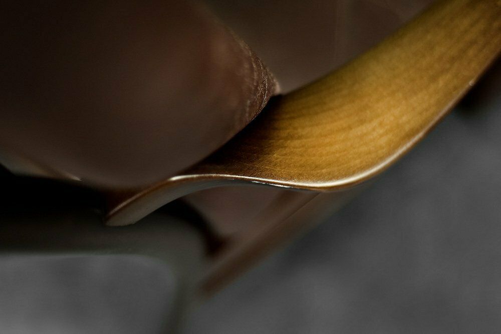photo furniture Mid Century Danish Modern Beech & Brown Leather Armchair From Farstrup Møbler, 1970s