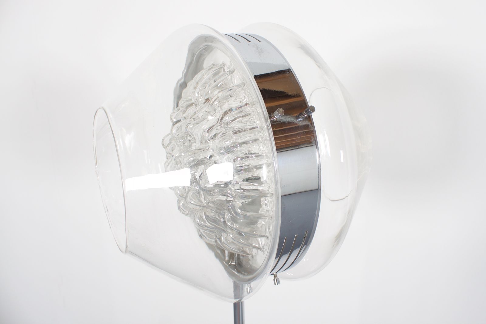 Vintage Italian ‘Eye’ Floor Lamp, Chrome, Murano Glass And Marble. 1970s photo buy