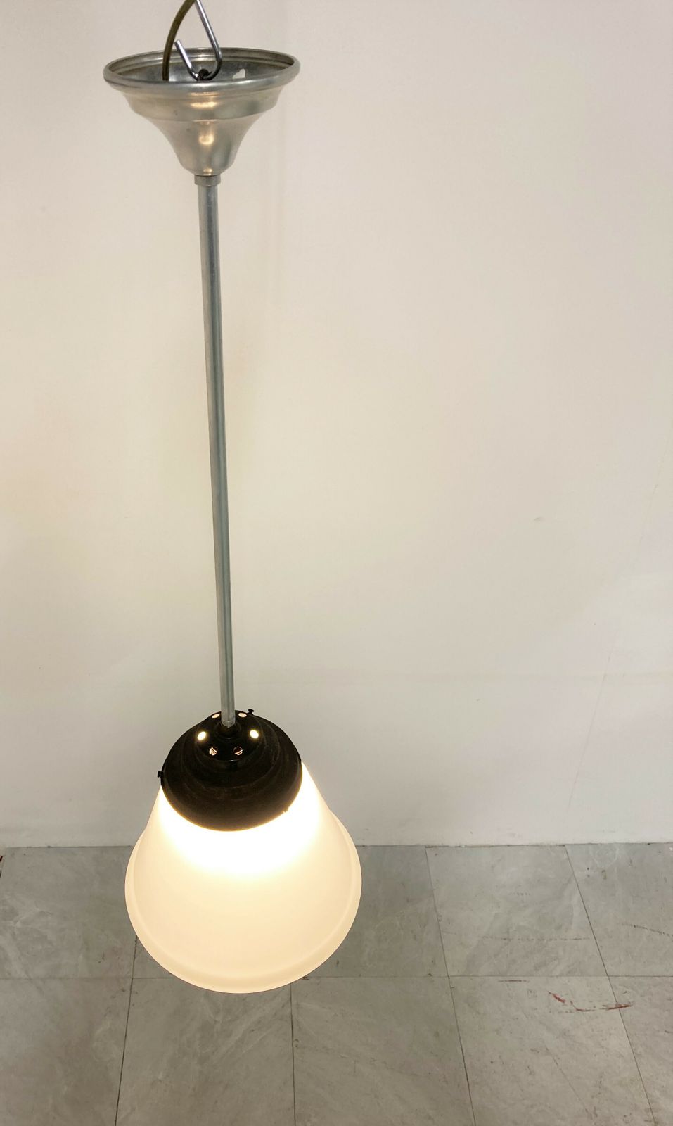 photo for sale Antique Conical Opaline Pendant Lights  1930s