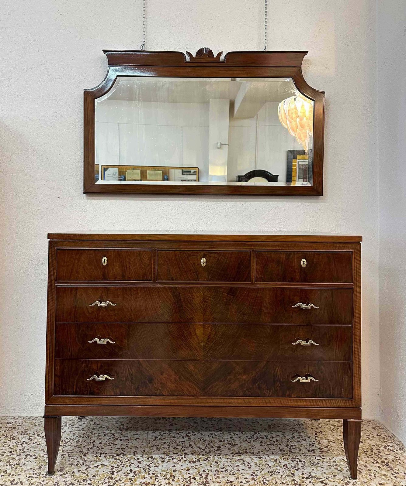 Italian Walnut Mirror By Gio Ponti And L. Brusotti For P. Lietti, 1928 photo buy