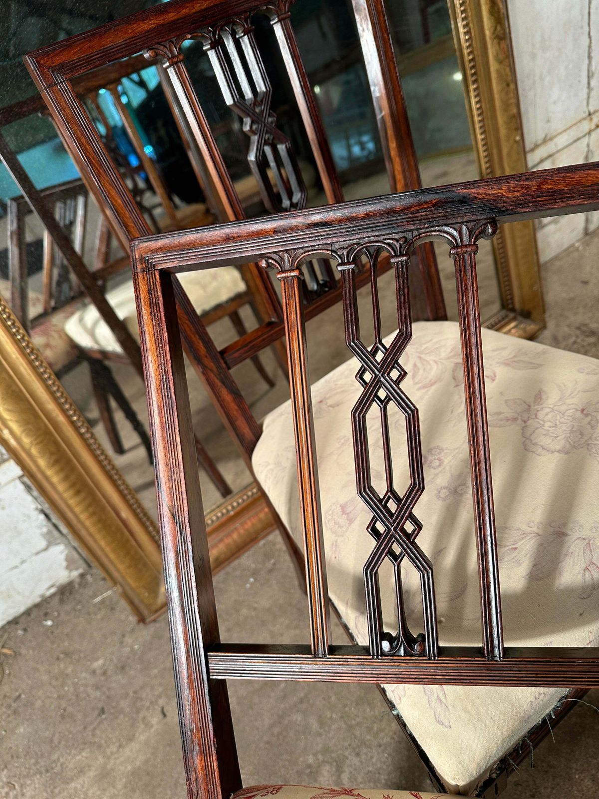 A Rare Pair Of Antique Regency Chippendale Rosewood Show/Side Chairs By Renowned Cabinet Makers Bertram & Sons Dean St Soho Featured In The Paris Exhi photo furniture