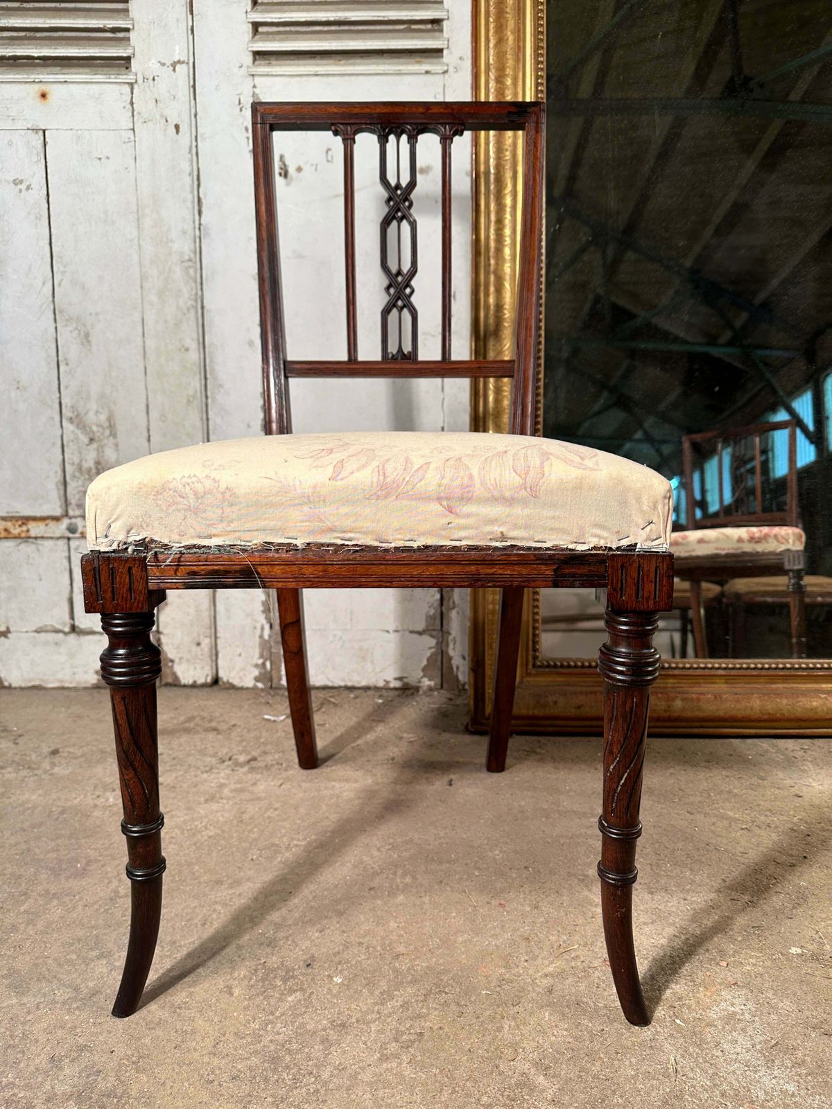 A Rare Pair Of Antique Regency Chippendale Rosewood Show/Side Chairs By Renowned Cabinet Makers Bertram & Sons Dean St Soho Featured In The Paris Exhi photo for sale