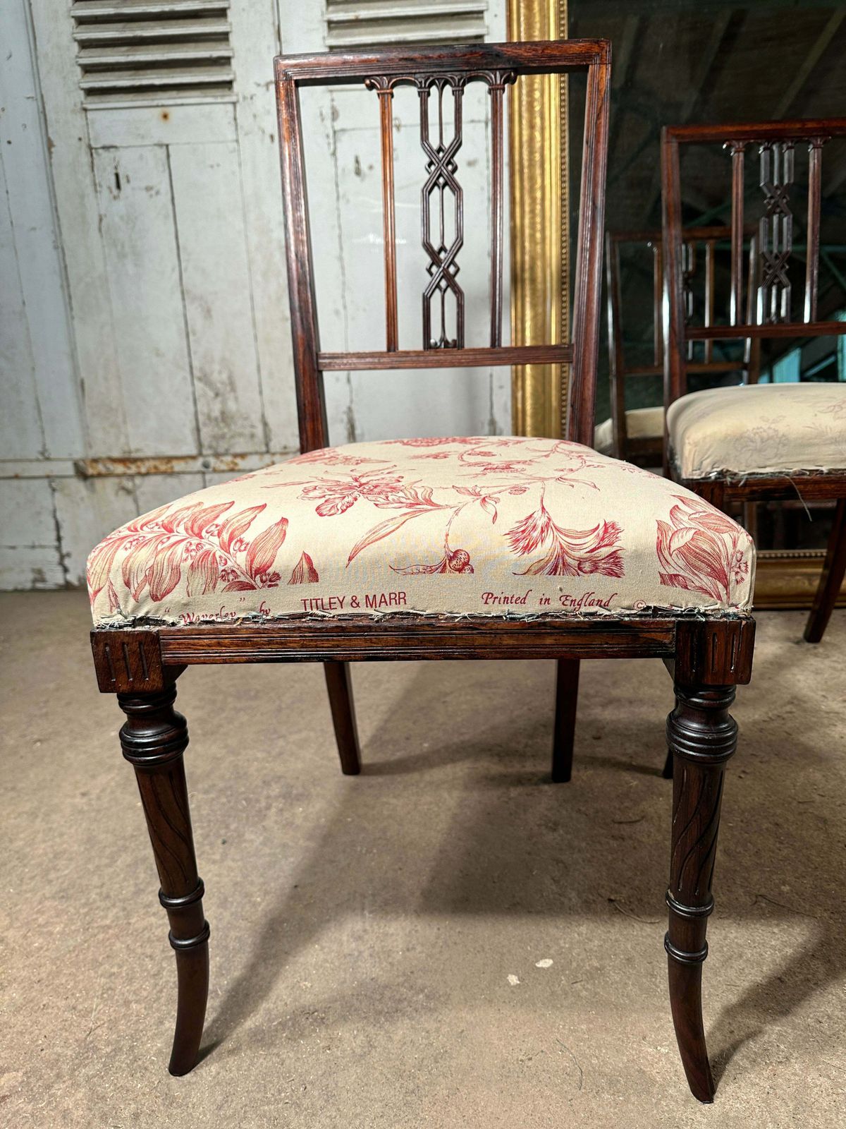 A Rare Pair Of Antique Regency Chippendale Rosewood Show/Side Chairs By Renowned Cabinet Makers Bertram & Sons Dean St Soho Featured In The Paris Exhi photo vinterior