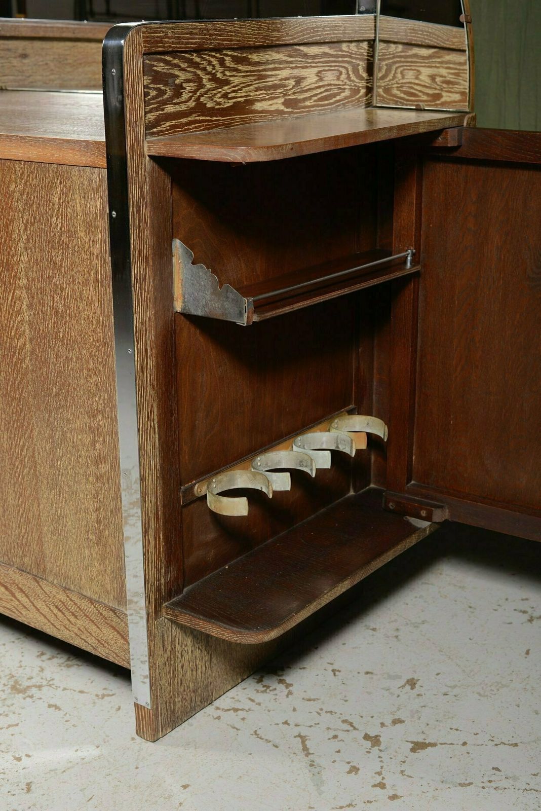 An Art Deco Limed Oak Cocktail Cabinet   C.1930 photo vintage