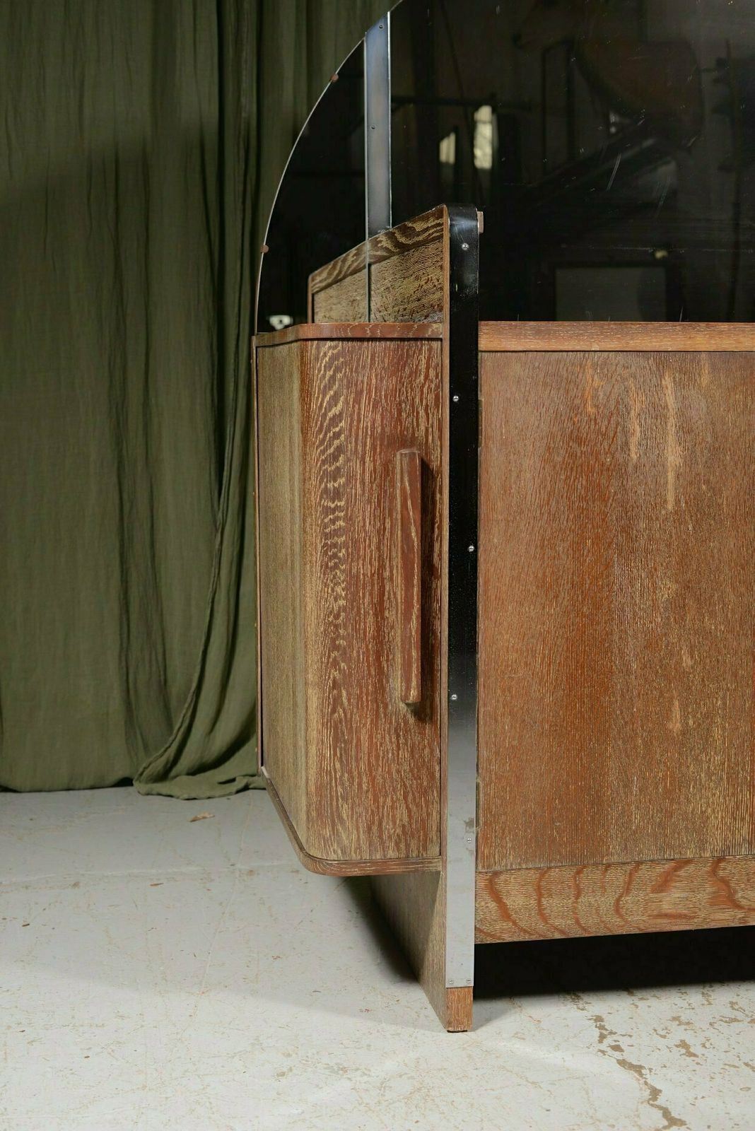540.0 An Art Deco Limed Oak Cocktail Cabinet   C.1930 photo