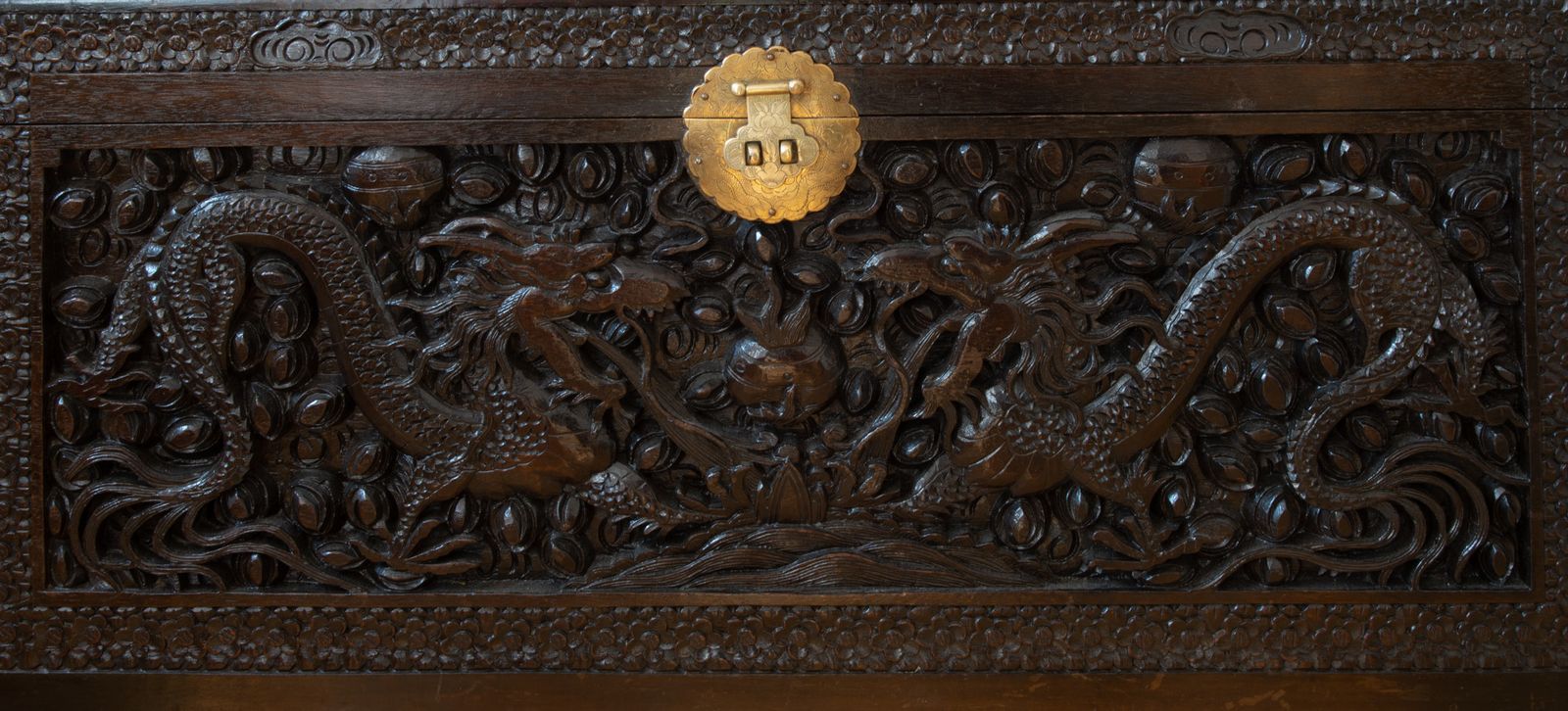 Fine Chinese Deep Carved Antique Chest photo Furniture