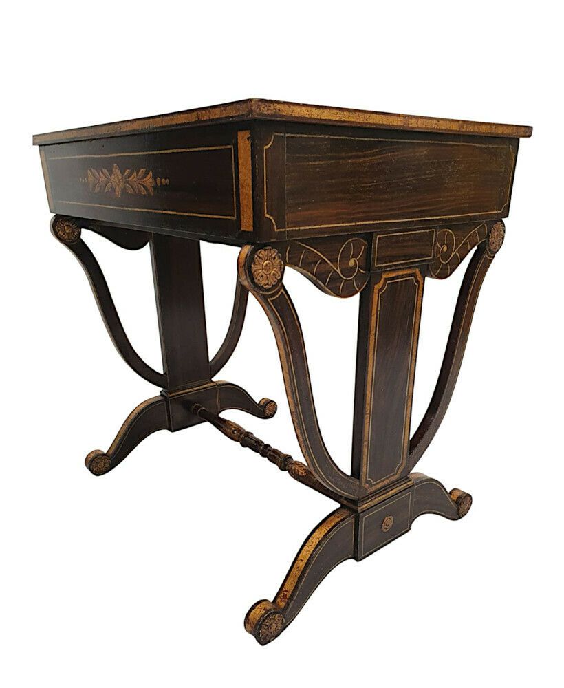 A Very Fine And Rare Early 19th Century American Baltimore Federal Parcel Gilt Writing Desk photo 6120.0612