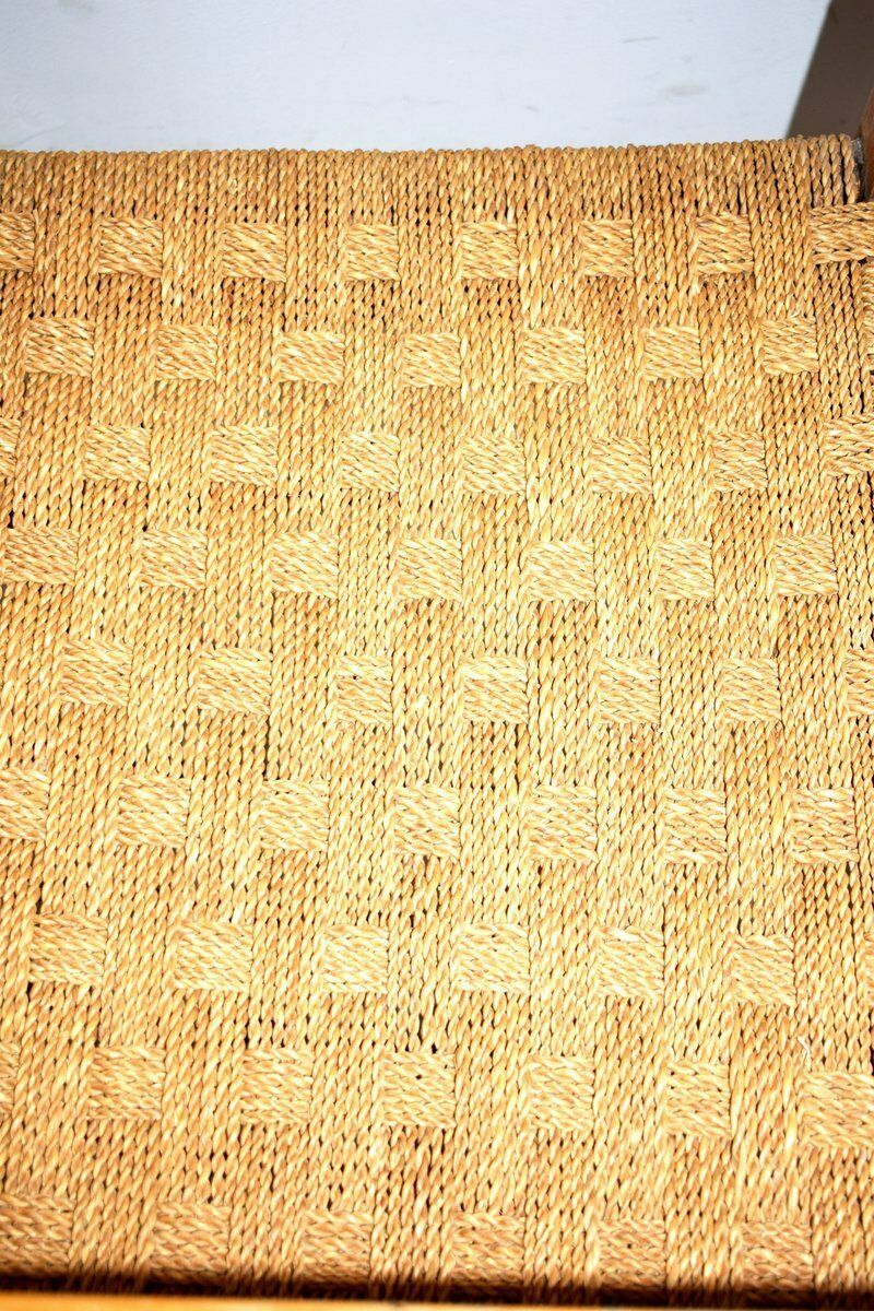 370.0 Italian Wood & Cord Lounge Chairs, 1940s, Set Of 2 photo