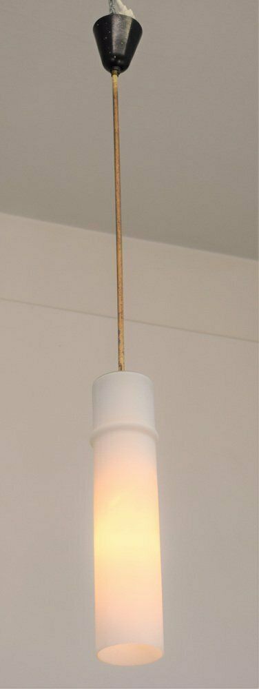 photo furniture Italian Pendant In Opal And Brass From Stilnovo, 1960s