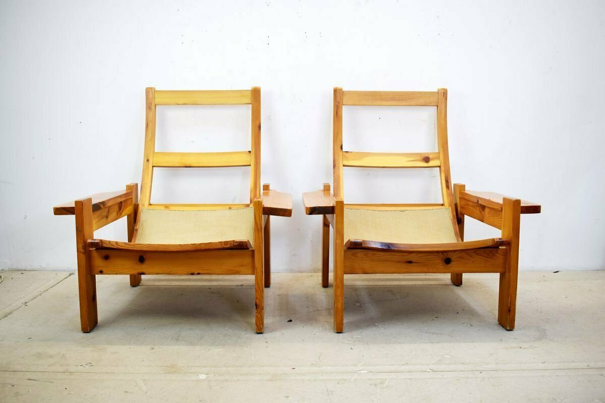 Italian Wooden Lounge Chairs 1970s Set Of 2 photo Furniture