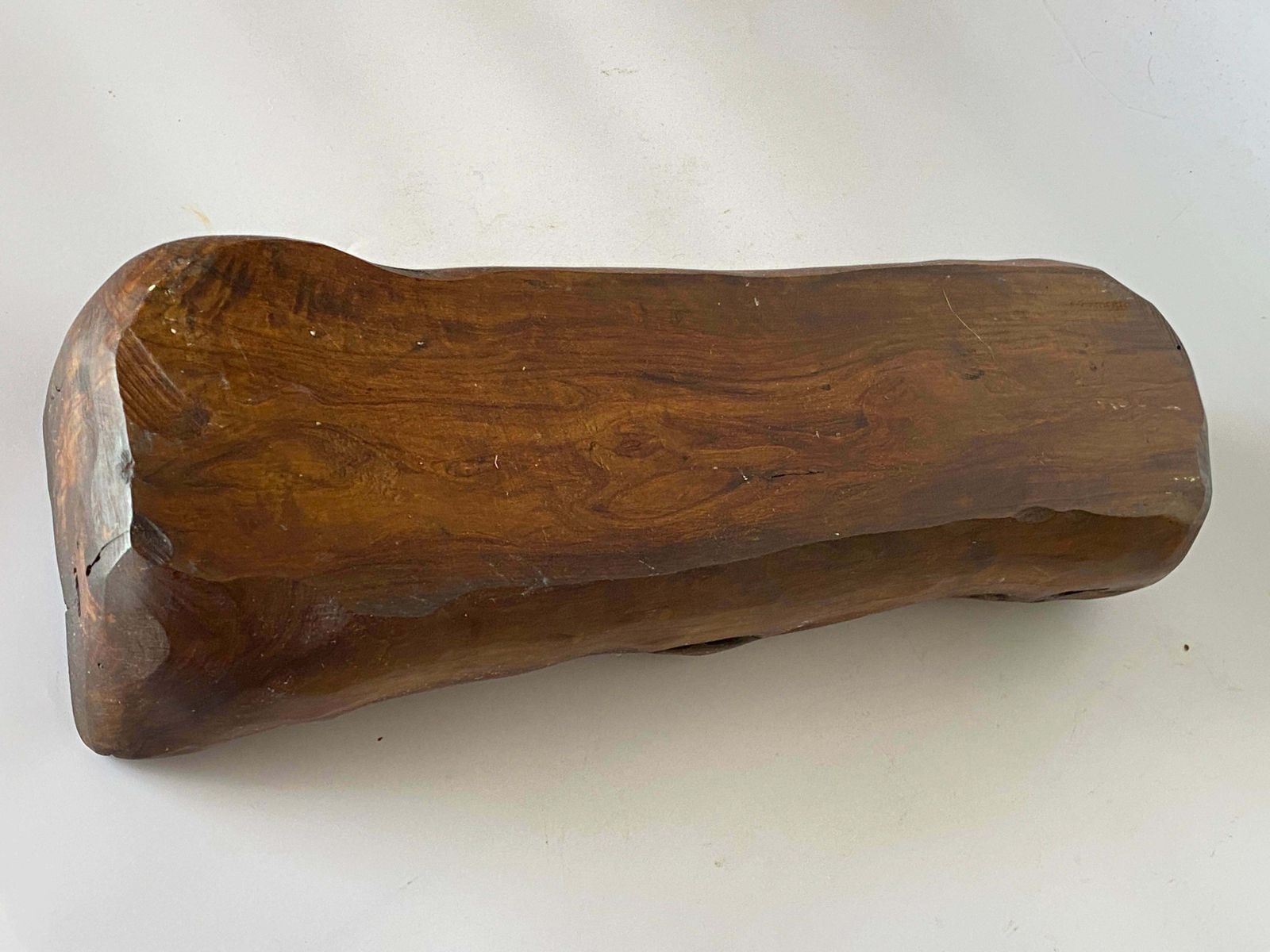 Large Brutalist Wood Bowl Large Vide Poche In A Brown Patina, France, Circa 1960 photo furniture