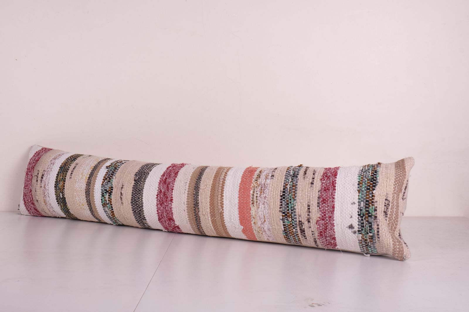 Extra Long Striped Rag Lumbar Pillow Cover   Cotton Bedding Pillow   Bedroom Decor  King Size Pillow Pillow 10'' X 45'' photo furniture