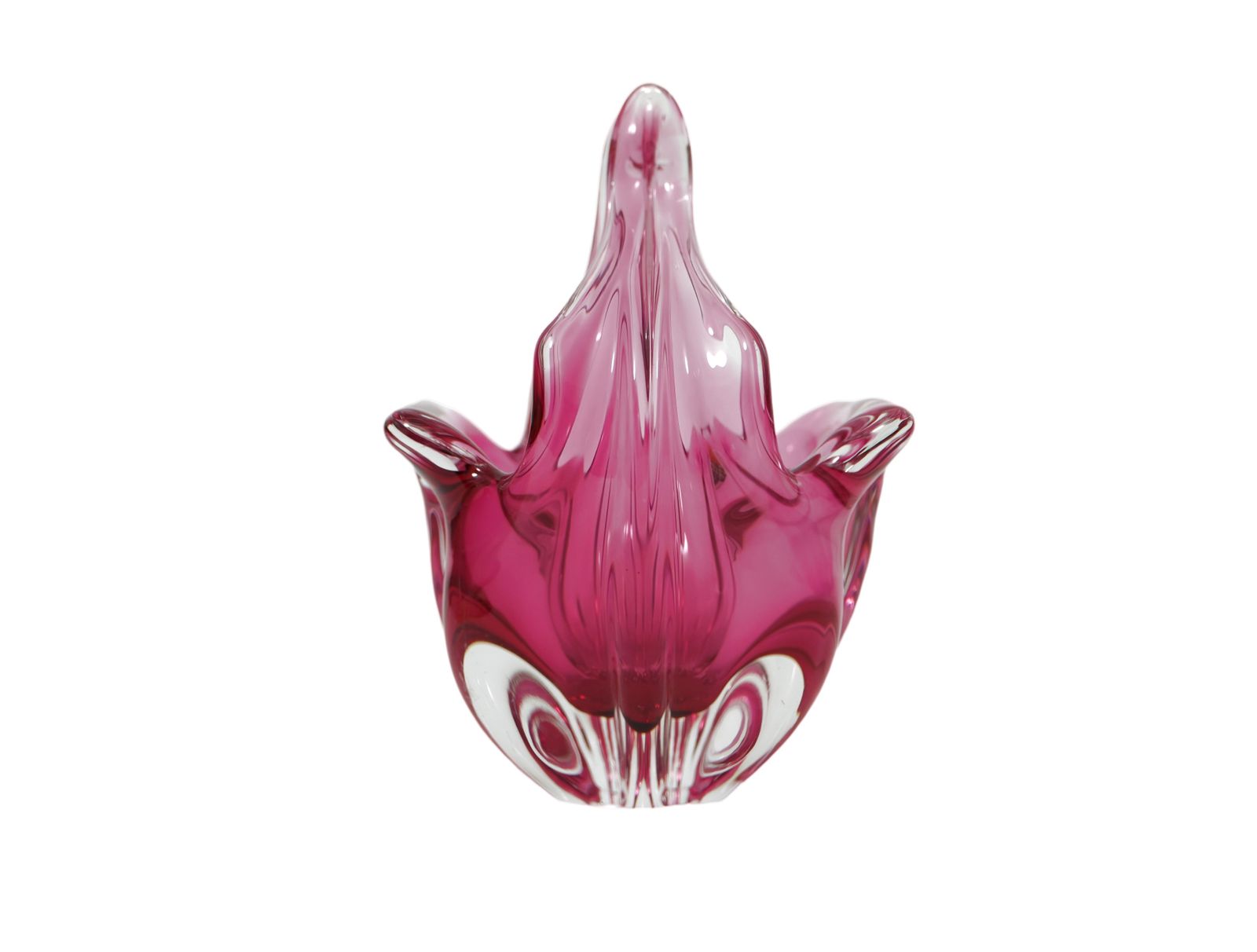 Bohemia Art Glass Bowl By Jozef Hospodka For Chribska Glassworks, Czechoslovakia 1960s, Pink photo 75.0