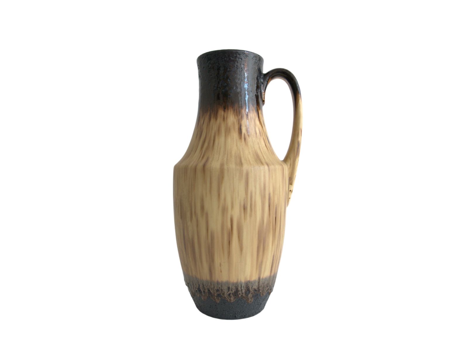 West German Jug Vase With Speckled Glaze And Black Fat Lava