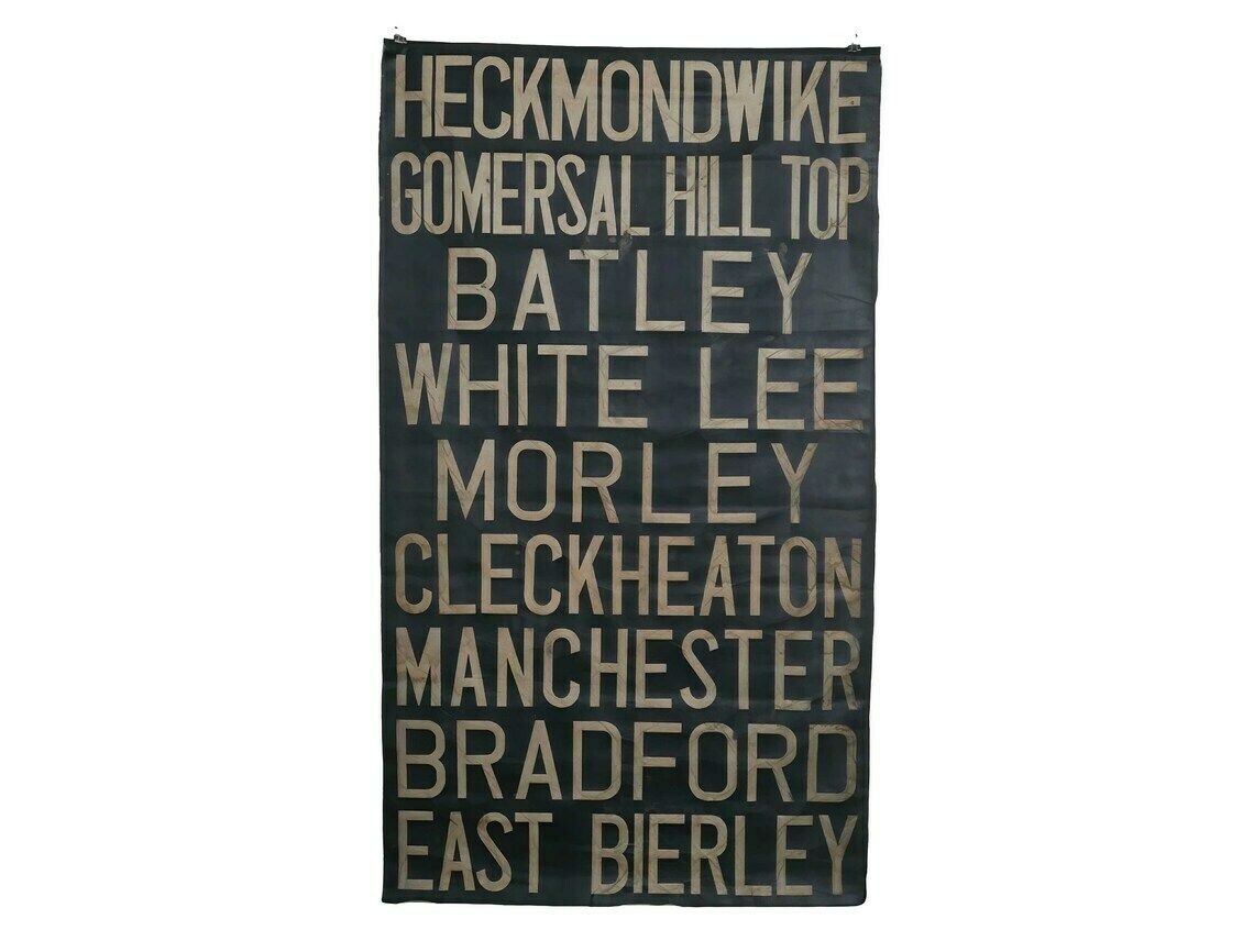 Vintage Mid Century Bus Stop Blind, Canvas, 1960s