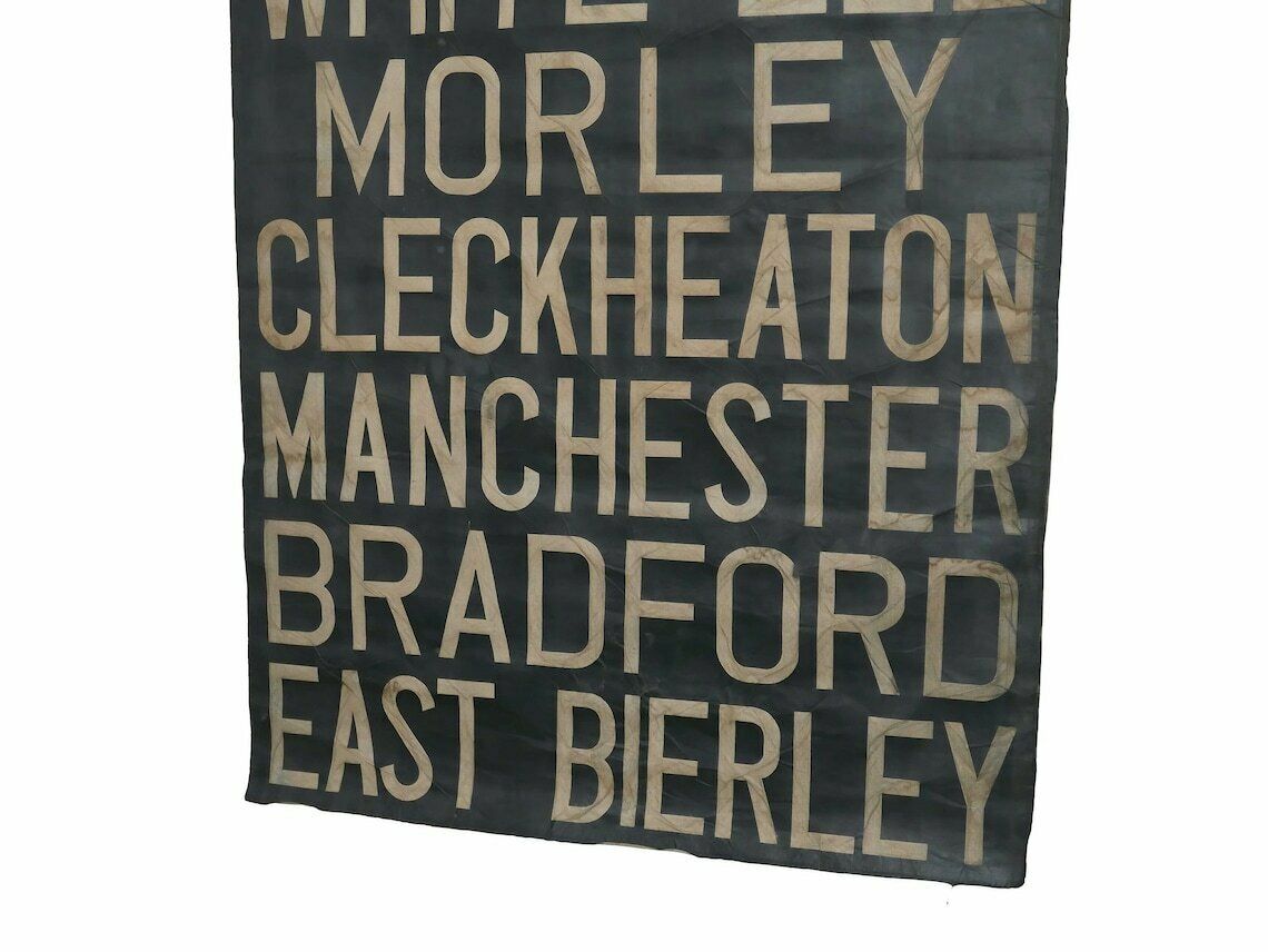Vintage Mid Century Bus Stop Blind, Canvas, 1960s photo for sale