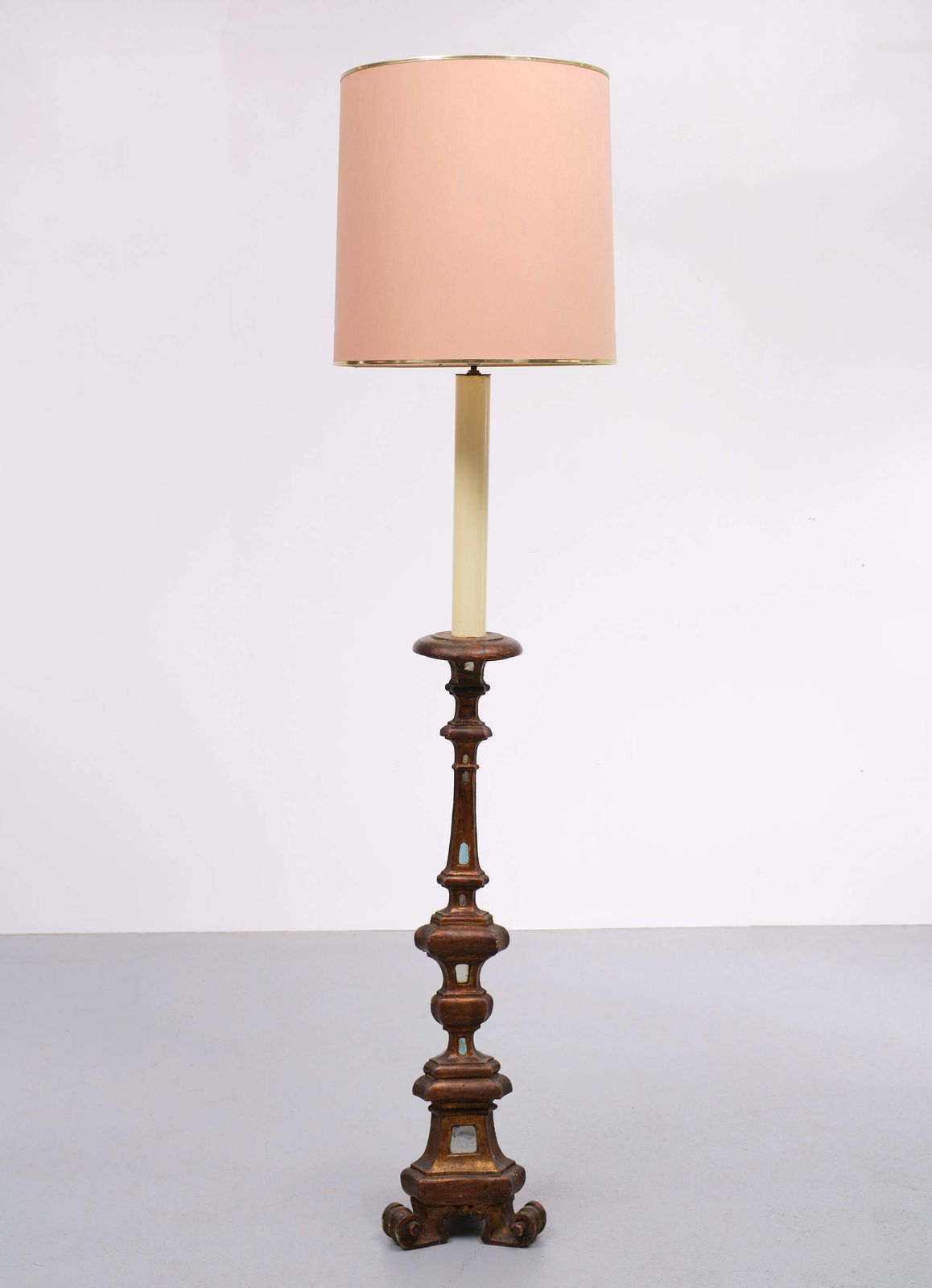 Italiaanse Rococo Vloerlamp In Verguld Hout, Ca. Jaren 1950 photo 1028.0