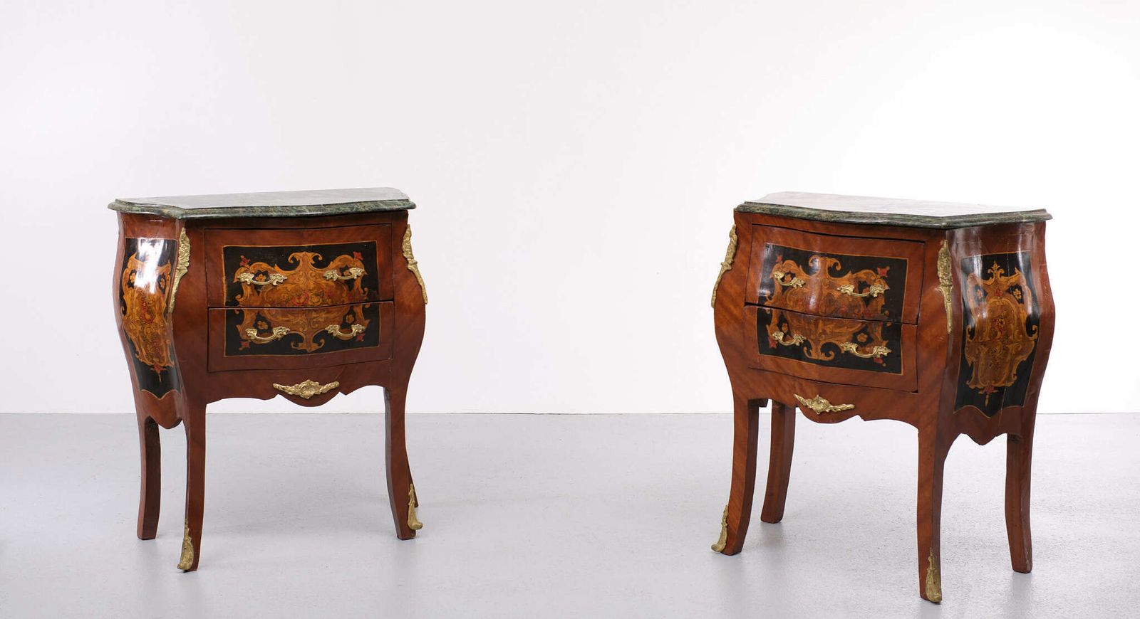 Louis XVI Style Nightstands With Marble Tops, Italy, 1950s photo vinterior
