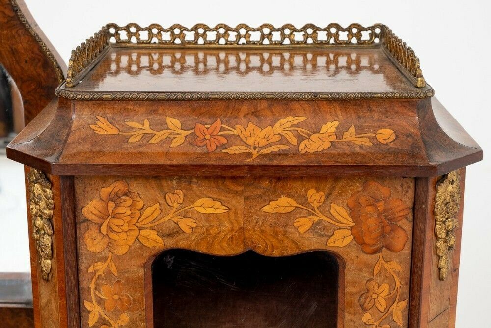 Antique French Desk   Walnut Bonheur De Jour 1860 photo vinterior