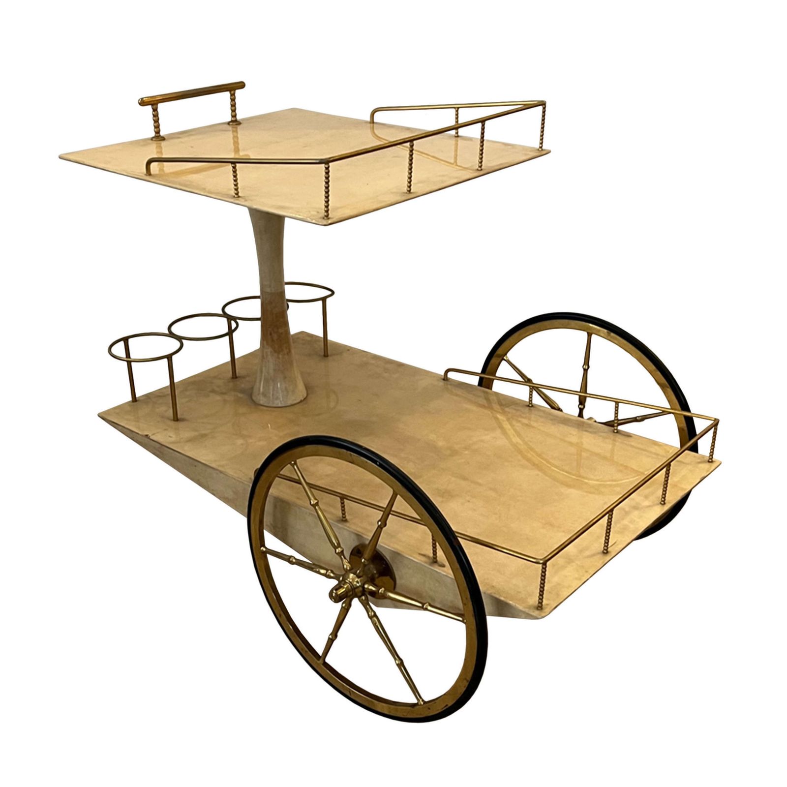 Italian 1960s Bar Cart By Aldo Tura photo furniture