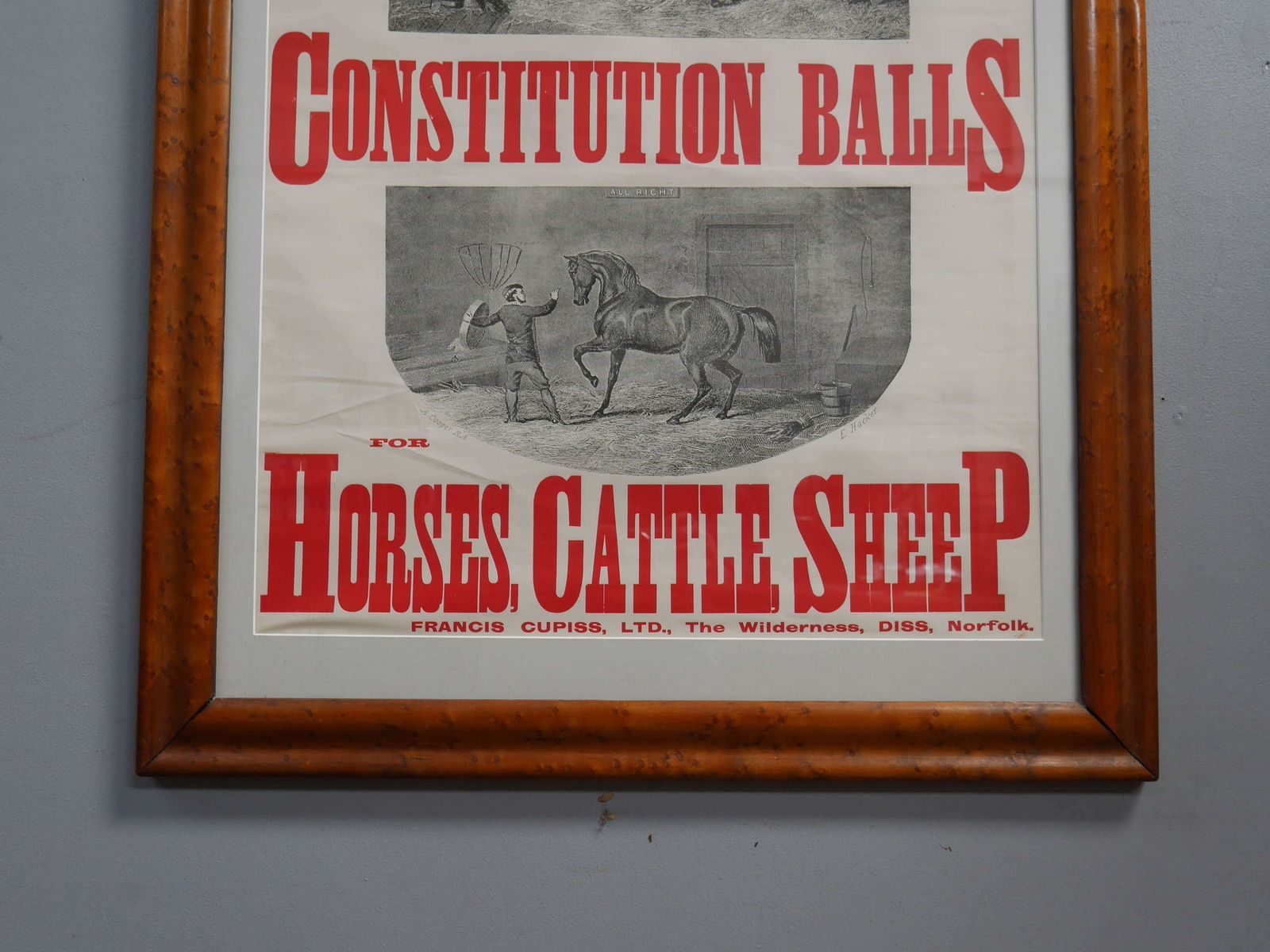 Large Cupis Advertising Poster In Birds Eye Maple Frame photo buy