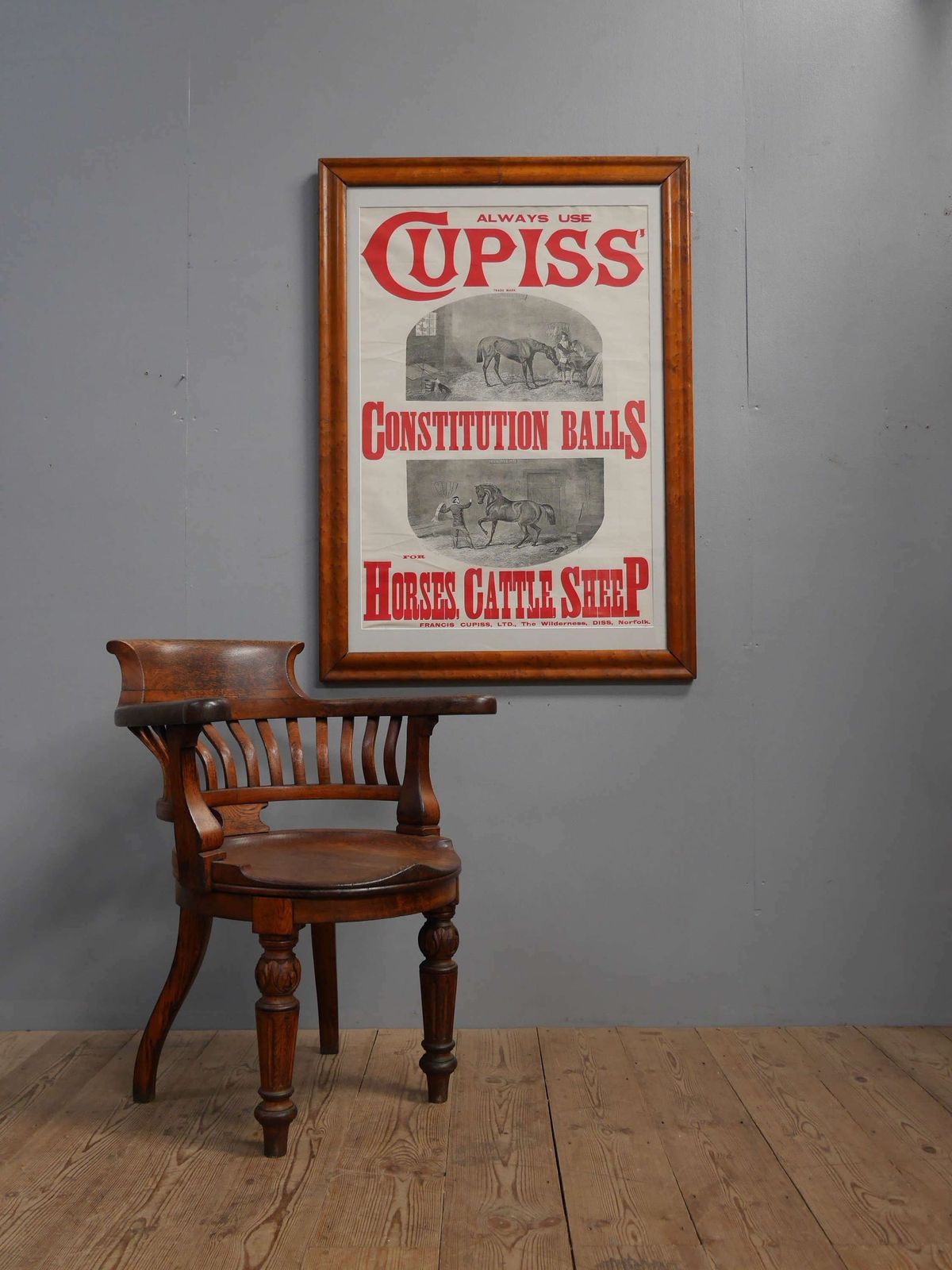 photo furniture Large Cupis Advertising Poster In Birds Eye Maple Frame