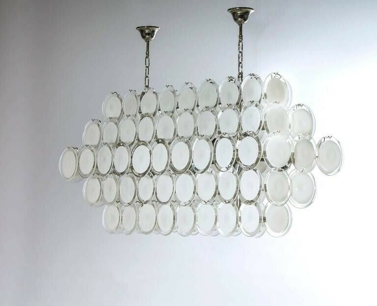 Amazing Italian Murano Glass Chandelier, Attributed To Mazzega Around 1980s photo furniture