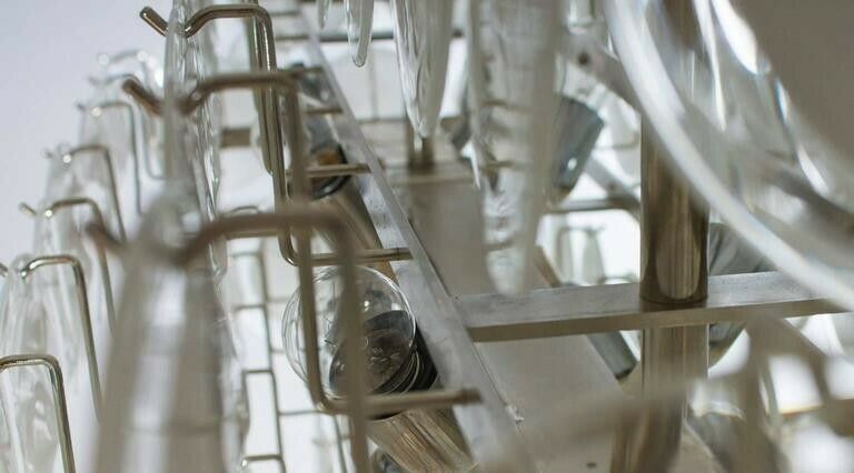 Amazing Italian Murano Glass Chandelier, Attributed To Mazzega Around 1980s photo vinterior