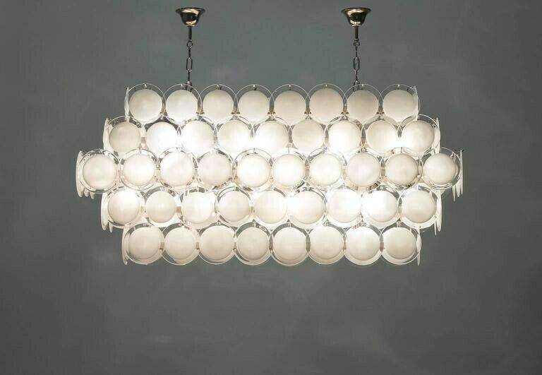 photo furniture Amazing Italian Murano Glass Chandelier, Attributed To Mazzega Around 1980s
