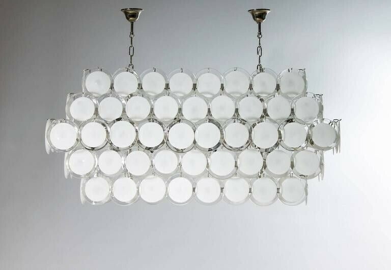 photo for sale Amazing Italian Murano Glass Chandelier, Attributed To Mazzega Around 1980s