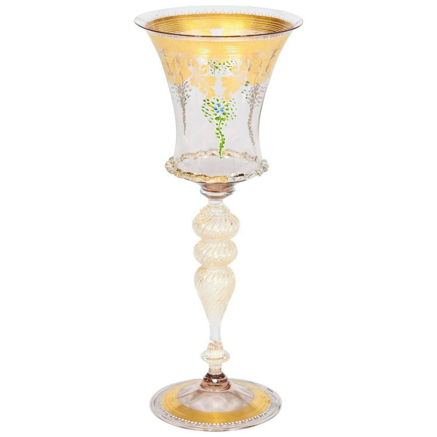 Italian Handblown Goblet In Murano Glass, Circa 1970