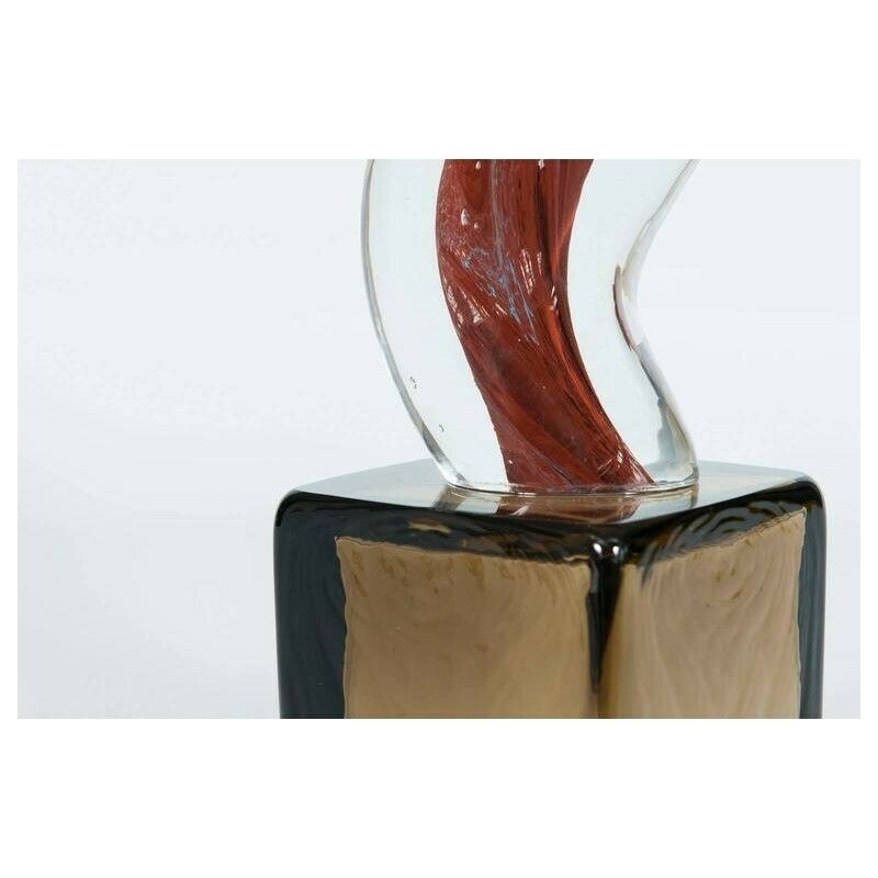 Italian Venetian Sculpture "Abstract" In Murano Glass, By Romano Donà, 1980s photo Art