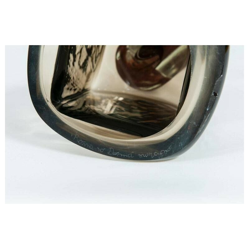 Italian Venetian Sculpture "Abstract" In Murano Glass, By Romano Donà, 1980s photo vinterior