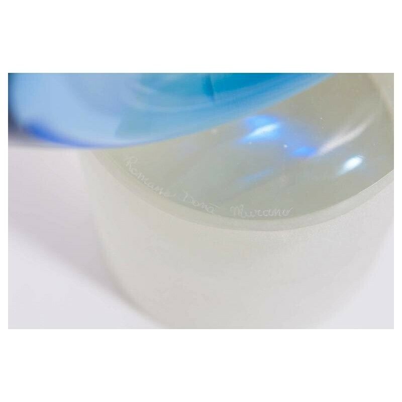 Italian Venetian, Sculpture, Blown Murano Glass, Red Blu, Romano Donà, 1990s photo buy