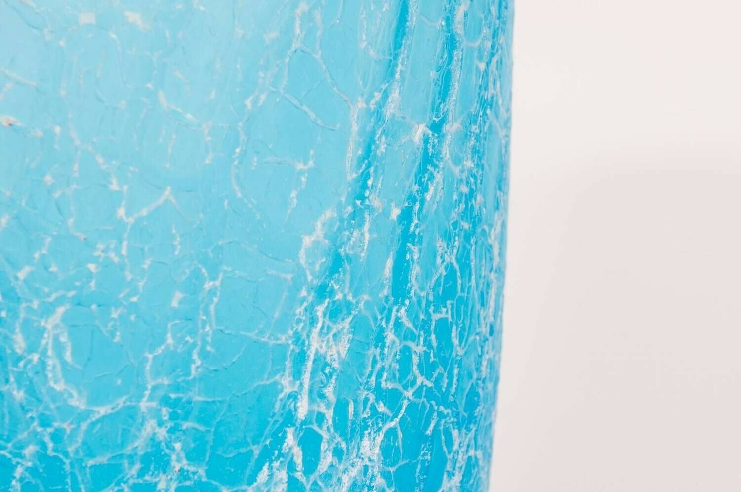 Italian Light Blue Vase With Cracks Blown Murano Glass, Signed Cenedese, 1970s photo Home Decor