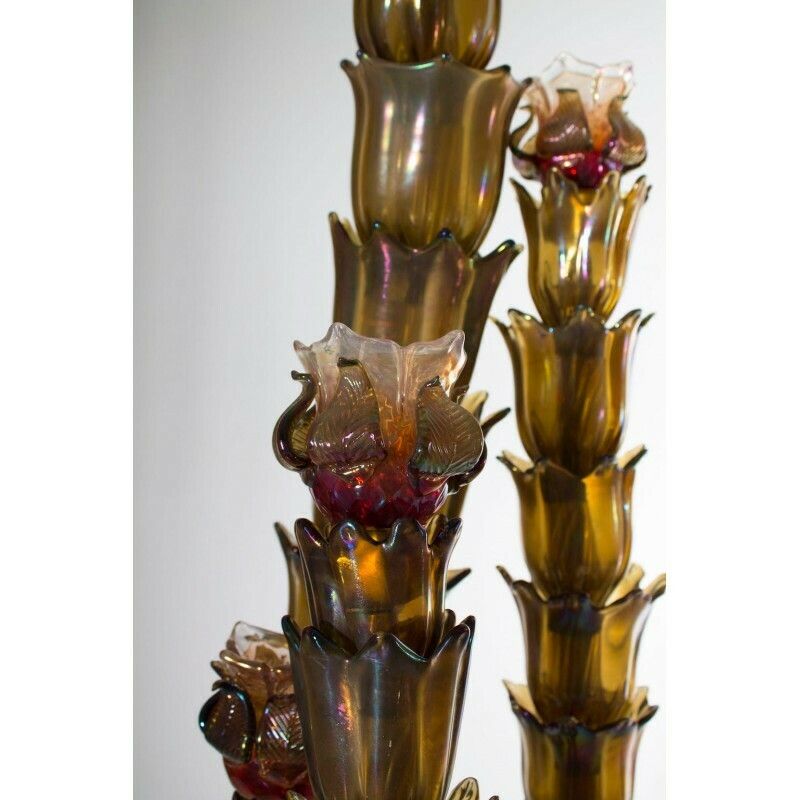 Cactus Floor Lamp Handcrafted In Blown Murano Glass Italy 1950s photo vintage