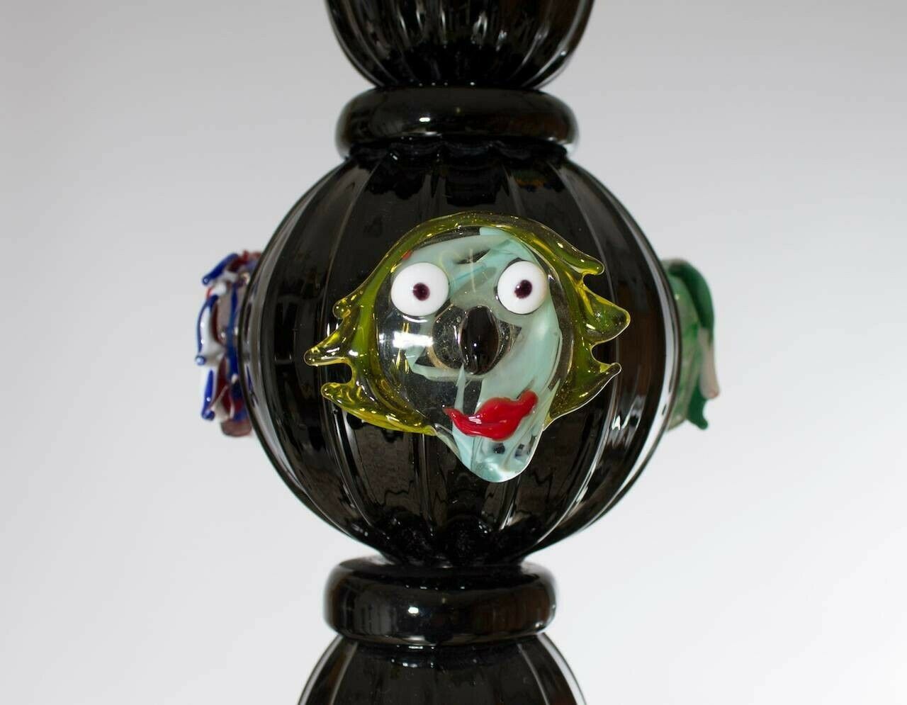 Modern Black Pair Of Chandeliers Picasso Sculpture In Blown Murano Glass, Italy photo 18131.0