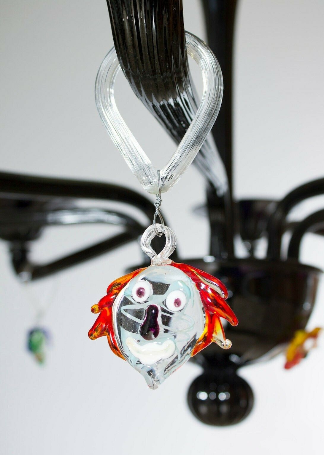 photo furniture Modern Black Pair Of Chandeliers Picasso Sculpture In Blown Murano Glass, Italy
