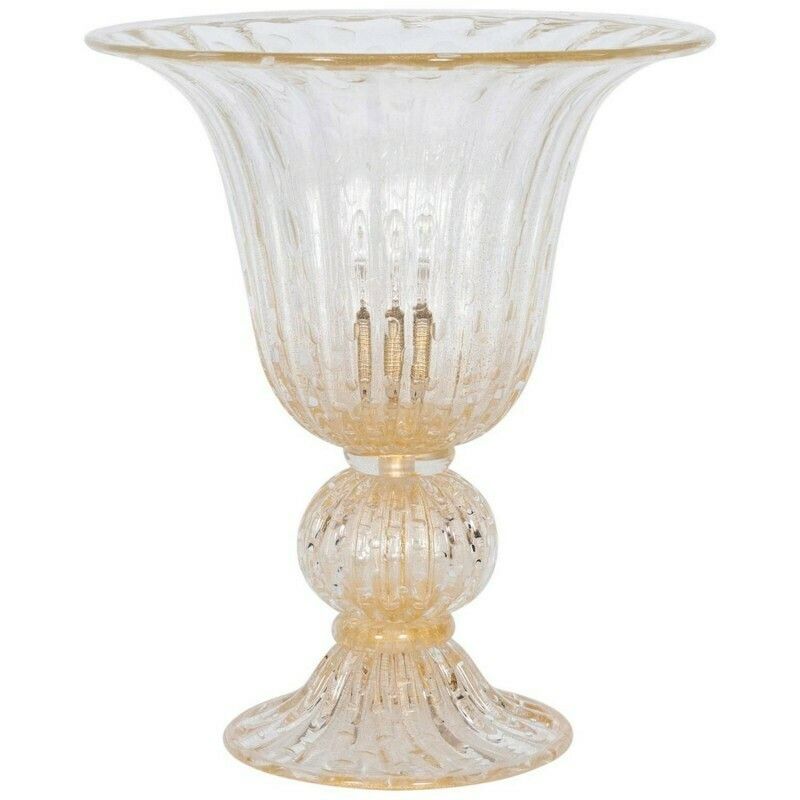 Gigant Gold Submerged Bubbles Table Lamp In Blown Murano Glass Contemporary *