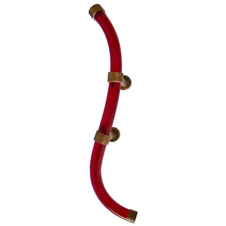 Door Handle In Blown Murano Glass Red Color 1950s Italy