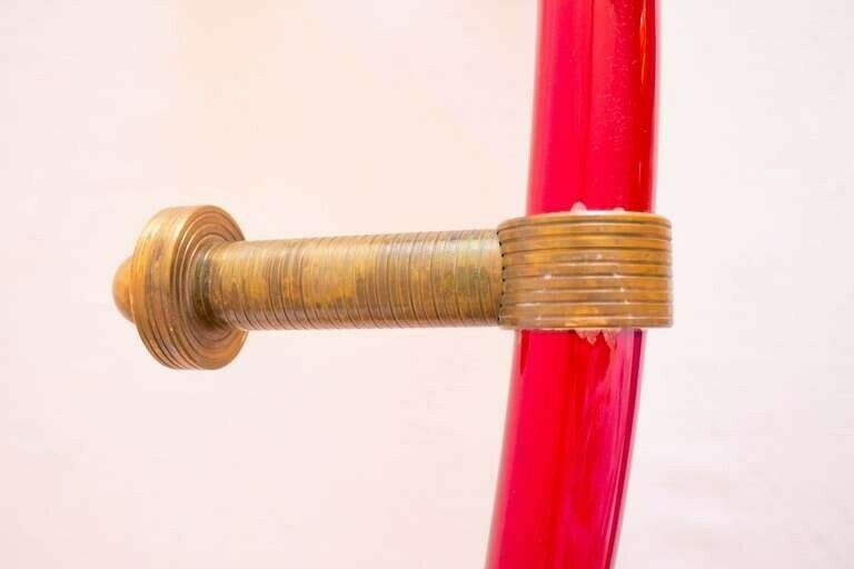 Door Handle In Blown Murano Glass Red Color 1950s Italy photo for sale