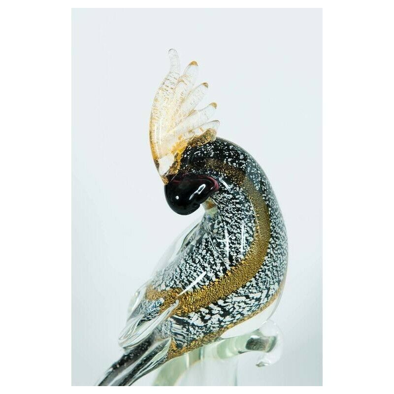 Italian Venetian Parrot Sculpture In Blown Murano Glass, By Alberto Donà, 1980s photo for sale