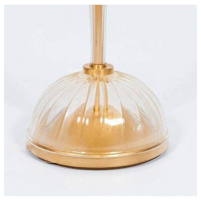 Gold Floor Lamp In Blown Murano Glass Flowers And Leaves 1990s Italy photo furniture