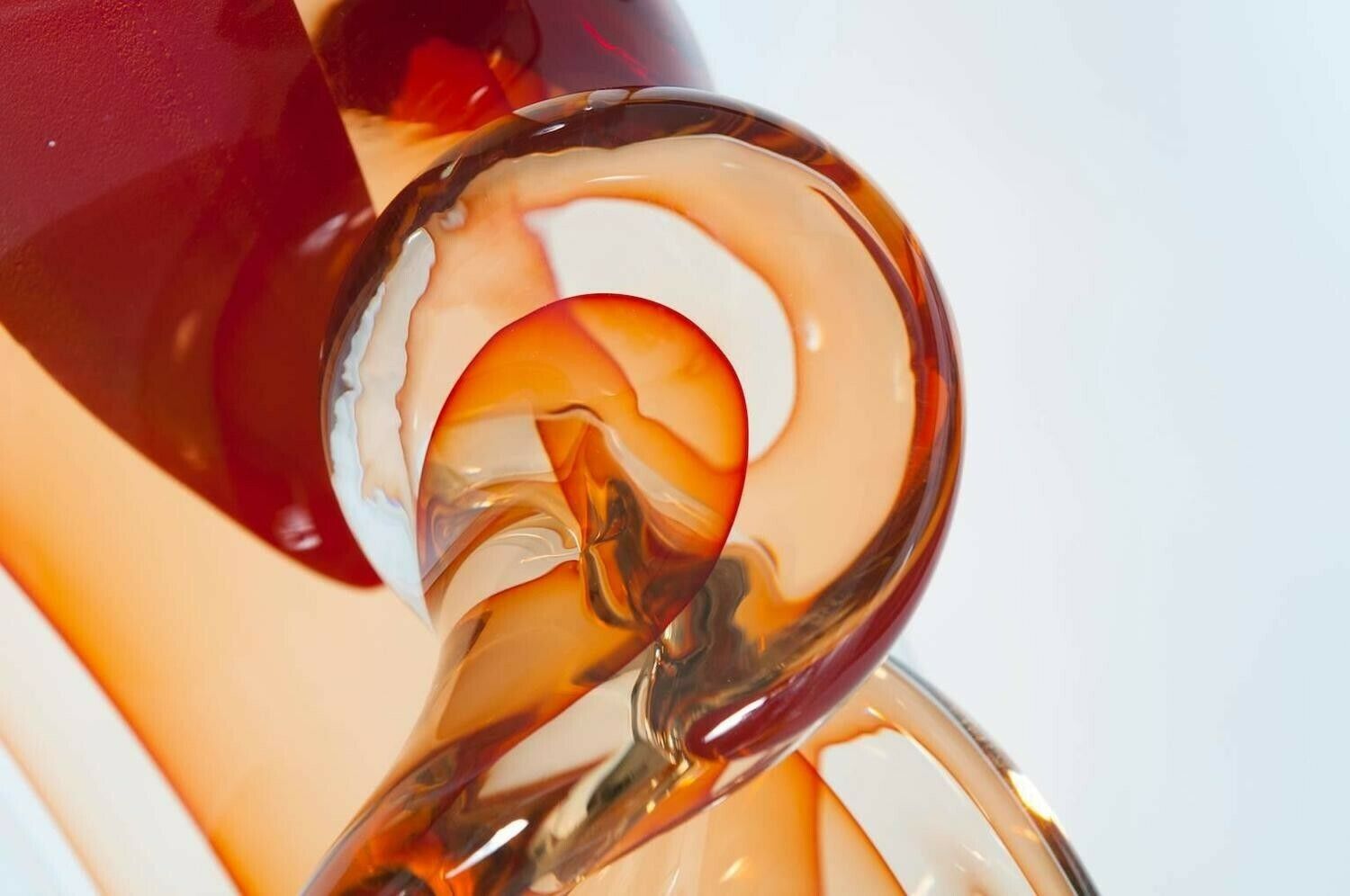 Italian "Flame" Sculpture In Blown Murano Glass Signed By Romano Donà 1990s photo Art