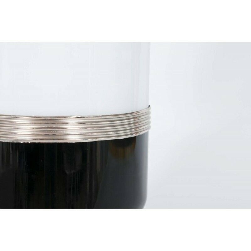 Black And White Pair Of Italian Murano Table Lamps 1960s photo Lighting