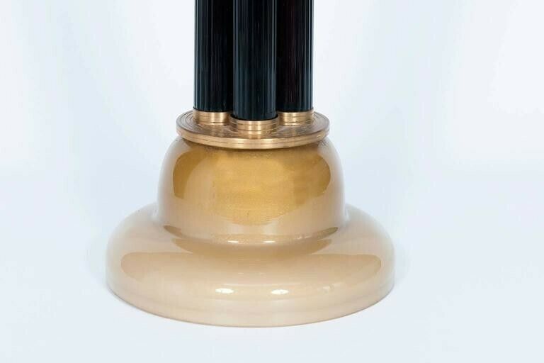 Italian Venetian Table Lamp In Blown Murano Glass White & Gold Contemporary photo furniture